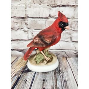Vintage Lefton China Cardinal Figurine 7” Hand Painted In Japan
